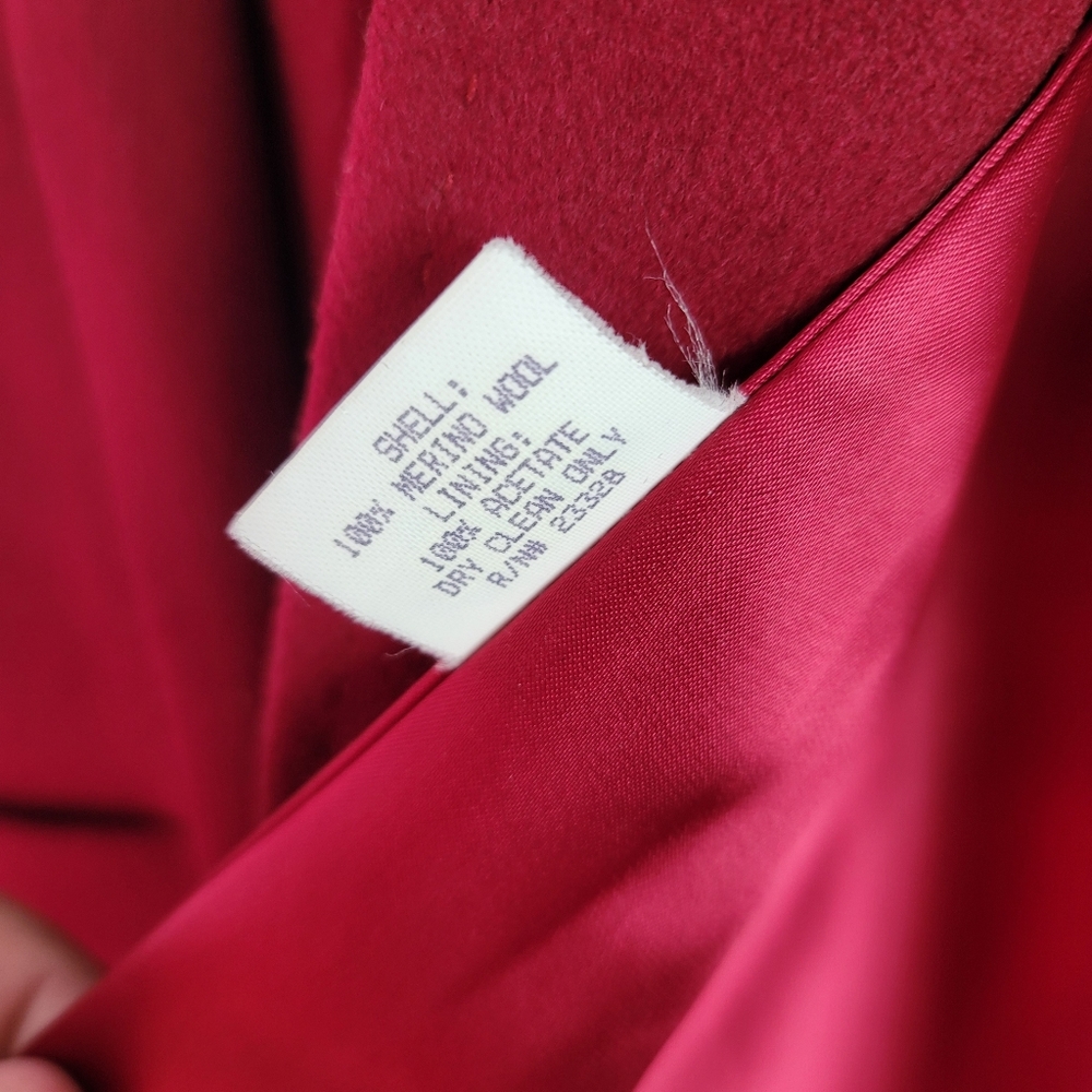 Pendleton Red Merino Wool Coat 4P - Picture 12 of 13